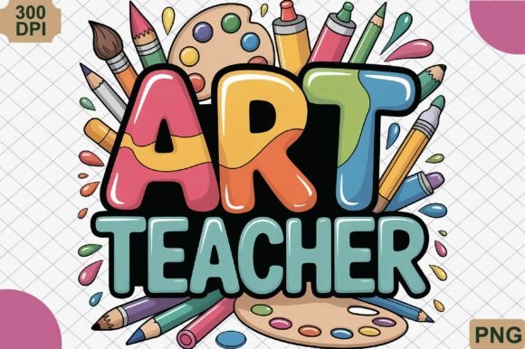 Art Teacher Back to School PNG for Creatives