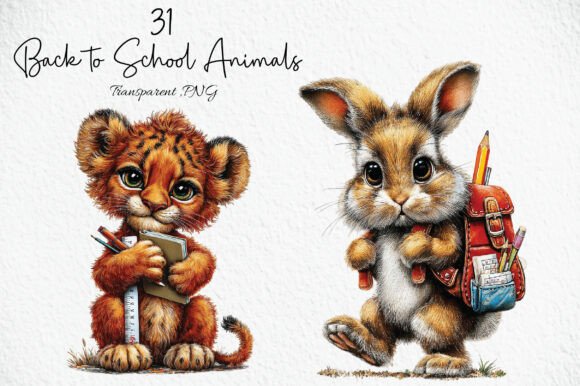 Back to School Animals Clipart PNG: Creative Assets for Educators & Designers