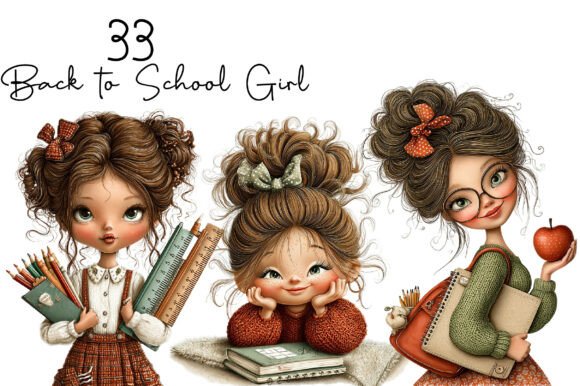 Back to School Girl Clipart: Dive into Creativity with Our Premium Download Package