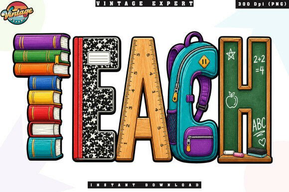 Back to School Teach PNG for Teachers & Creators