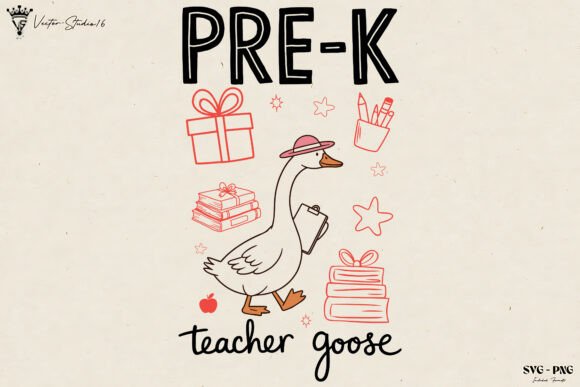 Back to School Teacher Goose SVG PNG