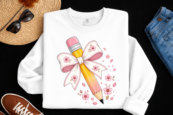 Floral Pencil PNG, Back to School PNG: Elevating Classroom Creativity with Digital Art