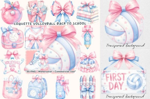 Pink Coquette Volleyball Back to School: A Creative Bundle