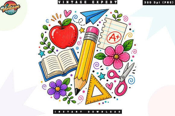 Retro Back to School Doodle PNG: The Ultimate Solution for Creative Classroom Designs