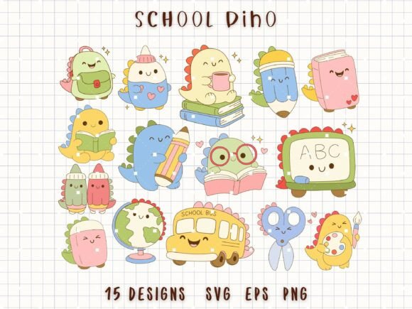 School Dino SVG Back to School Dinosaurs