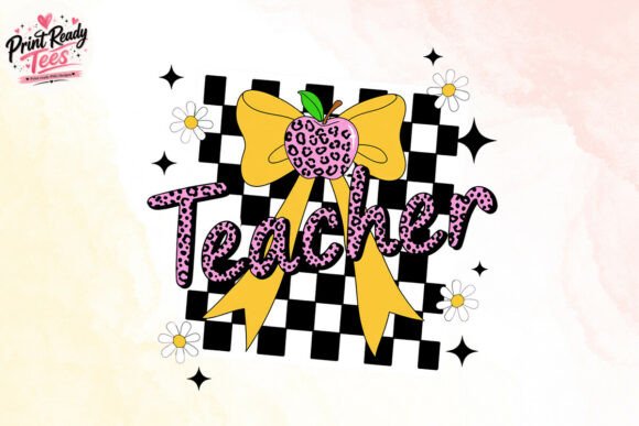 Trendy Teacher Bow PNG, Back to School