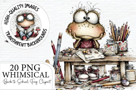 Whimsical Back to School Frog Clipart: The Perfect Sprinkle of Fun for Your Projects